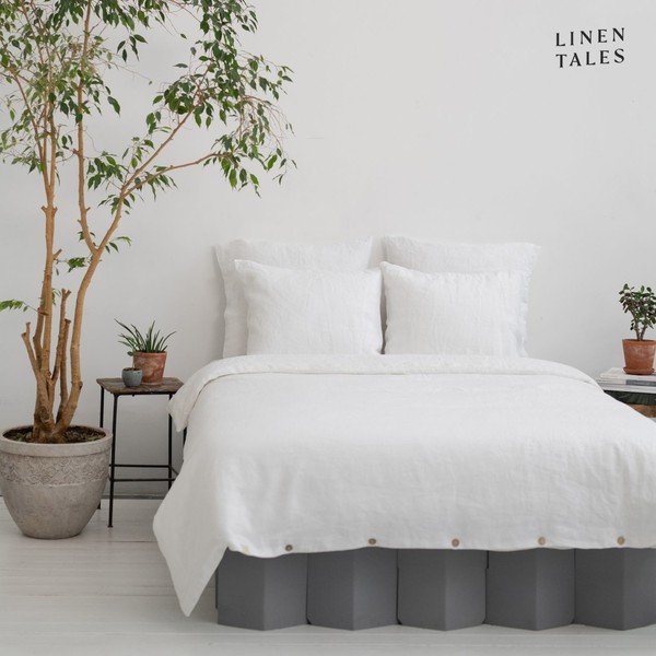 Biancheria da letto singola bianca in fibra di canapa 135x200 cm - Linen Tales-image-1