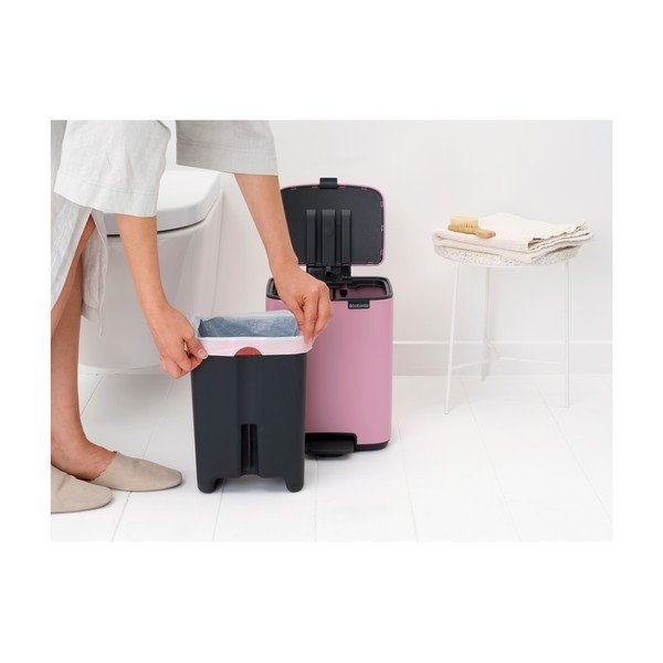 Cestino per la spazzatura rosa in acciaio con pedale 7 l Bo – Brabantia-image-2
