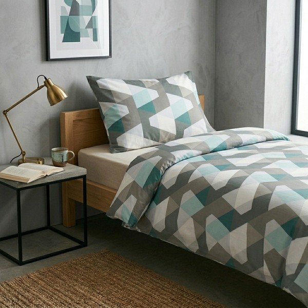 Set copripiumino e federa in cotone per letto singolo 140x200 cm Leopold – Cotton House-image-1