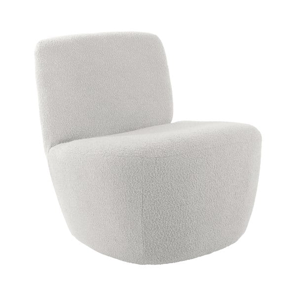 Poltrona bianca in tessuto bouclé Ada - Leitmotiv