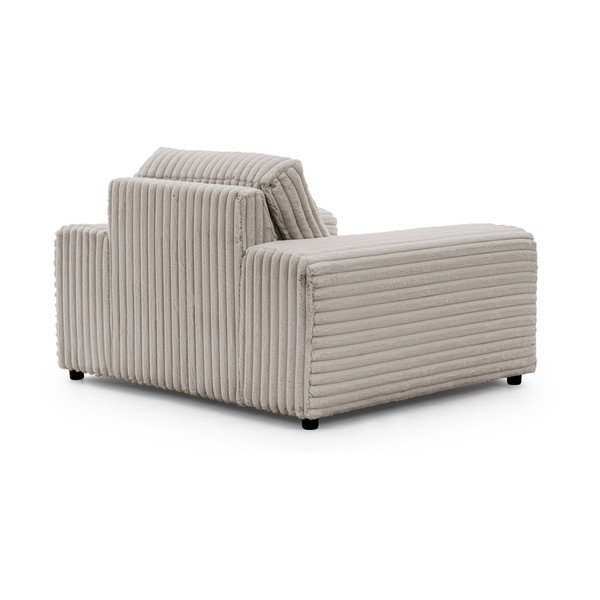 Poltrona grigio chiaro con rivestimento in velluto a coste Justin – Ropez-image-3