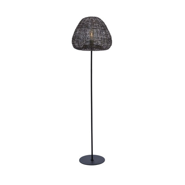 Lampada da terra nero-bronzo opaco con paralume in metallo (altezza 162 cm) Finou - Light & Living