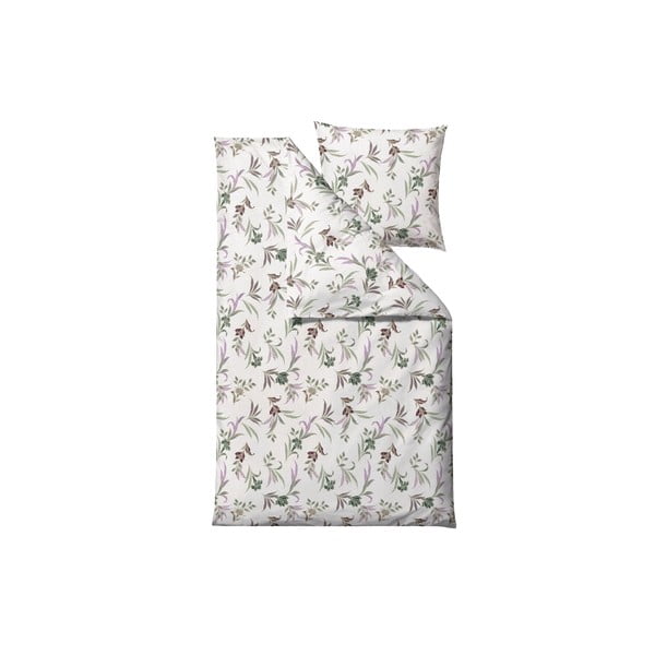 Biancheria da letto singola in cotone sateen verde e beige 140x200 cm Soft Tropic - Södahl-image-2