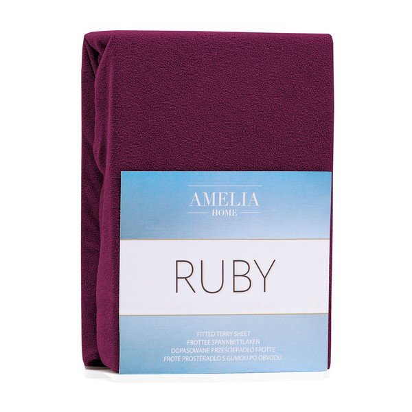Lenzuolo con angoli viola scuro ad alto contenuto di cotone, 120/140 x 200 cm Ruby - AmeliaHome-image-1