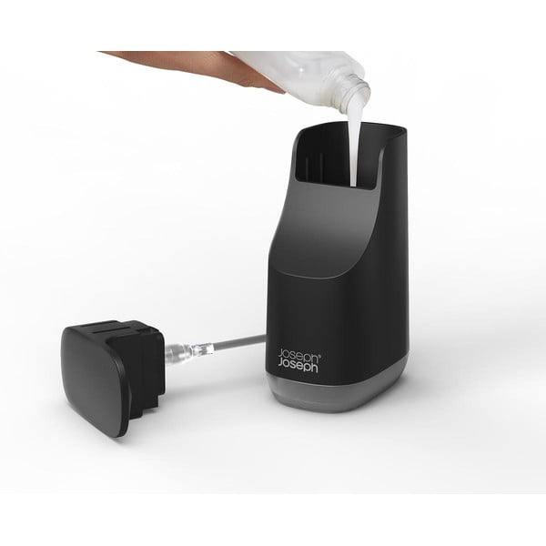 Dispenser di sapone in plastica nera da 350 ml Slim - Joseph Joseph-image-1