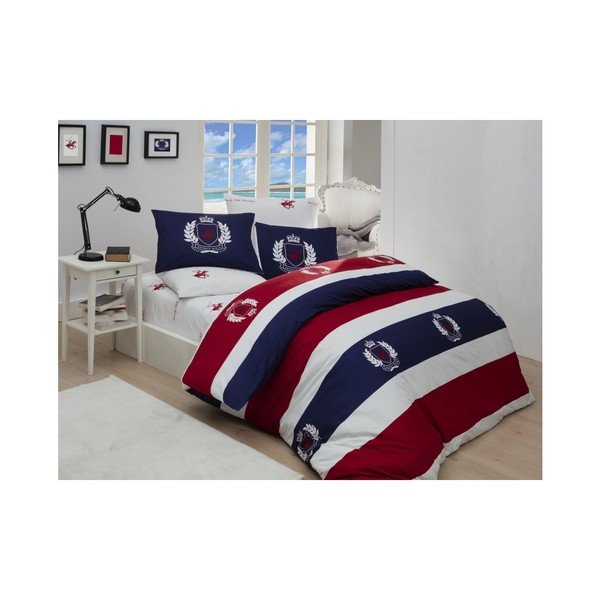 Lenzuolo singolo in cotone Ranforce con lenzuolo aderente BHPC Cabot, 160 x 220 cm - Beverly Hills Polo Club