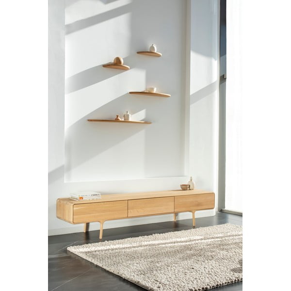 Scaffali in legno di quercia in colore naturale Mu - Gazzda-image-4