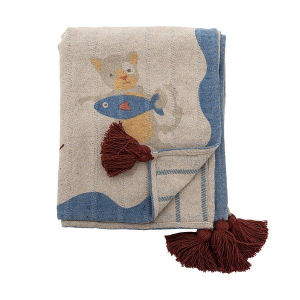 Coperta per bambini di colore naturale in cotone riciclato 130x160 cm Mille – Bloomingville Mini
