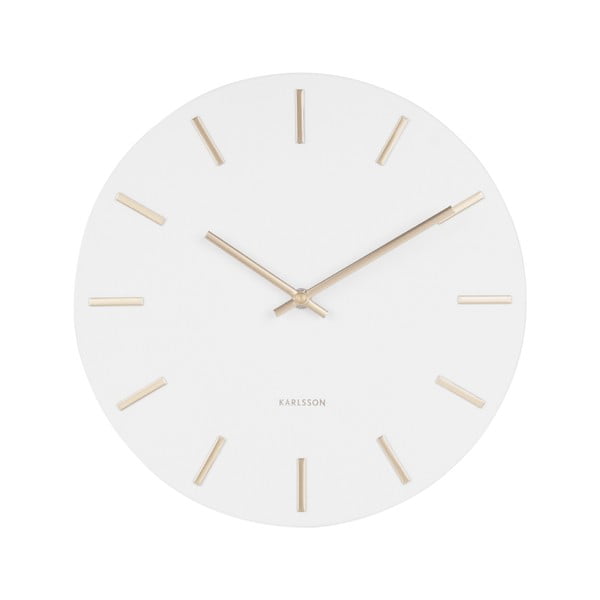 Orologio da parete bianco con lancette dorate , ø 30 cm Charm - Karlsson