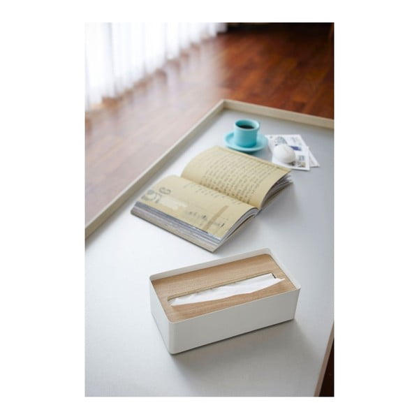 Vassoio porta tovaglioli Tsu bianco Rin - YAMAZAKI-image-2