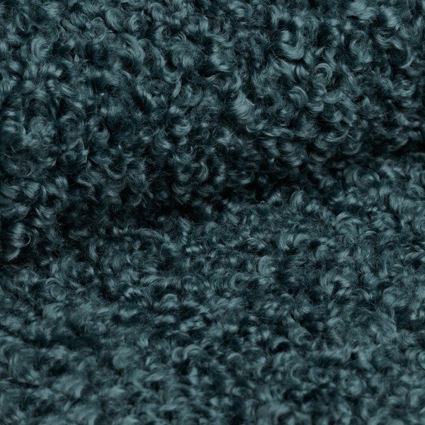 Poggiapiedi color petrolio con rivestimento in bouclé – Micadoni -image-3