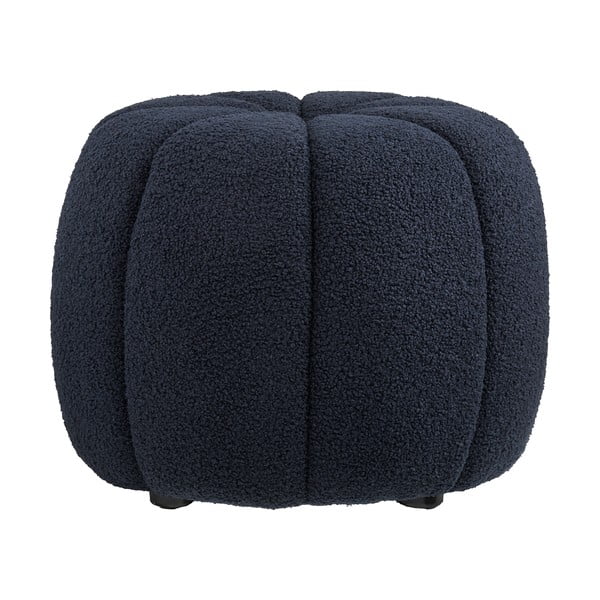 Poggiapiedi blu scuro con rivestimento in bouclé Paisley – House Nordic