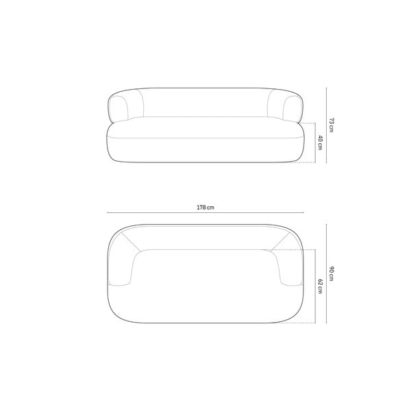 Divano bouclé grigio chiaro 178 cm Jenny - Micadoni Home-image-4