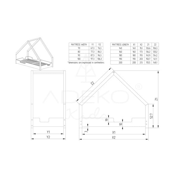 Letto per bambini in legno di pino Loca Dork, 90 x 200 cm - Adeko-image-2