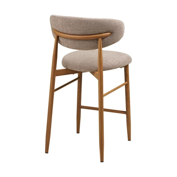 Sgabello da bar beige/di colore naturale imbottito (altezza della seduta 65 cm) Levanto – House Nordic-image-3