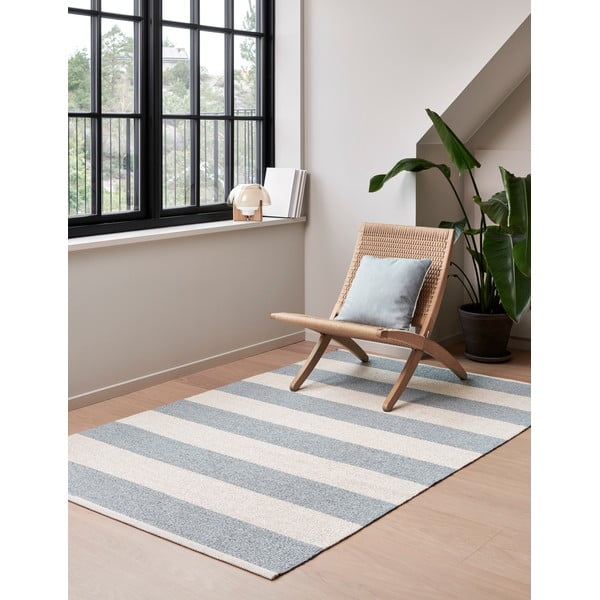 Passatoia da interno/esterno azzurra/color crema 70x150 cm Bob Blue Fog – Pappelina-image-1