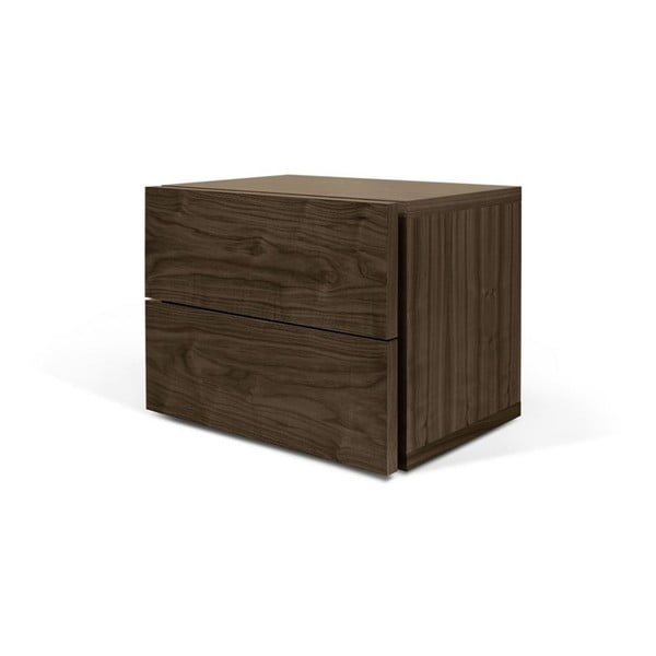 Comodino marrone con 2 cassetti Aurora - TemaHome-image-2