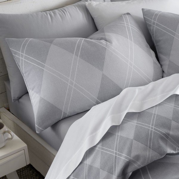 Biancheria da letto singola grigia 135x200 cm Argyle - Catherine Lansfield-image-2