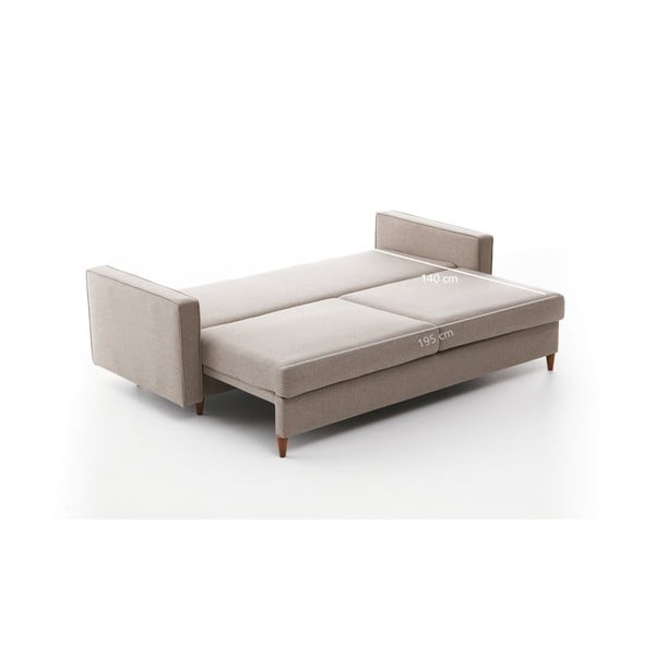 Divano letto marrone chiaro 210 cm Eva - Balcab Home-image-3