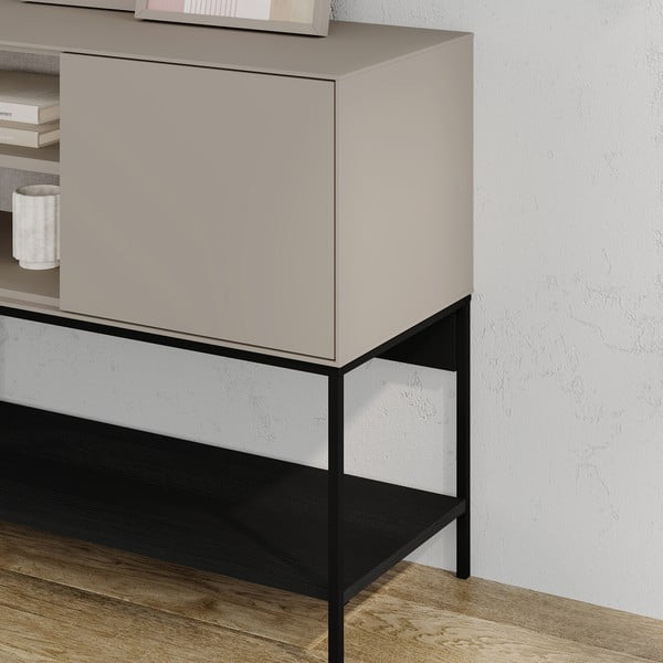 Cassettiera nera e crema 180x80x40 cm Amira - Marckeric-image-4