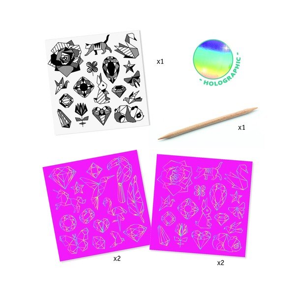 Set di 4 ornamenti arcobaleno gratta e vinci - Djeco-image-1