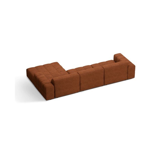 Divano angolare color terracotta (con penisola a destra/con chaise lounge) con rivestimento in ciniglia Chicago – Cosmopolitan Design-image-2