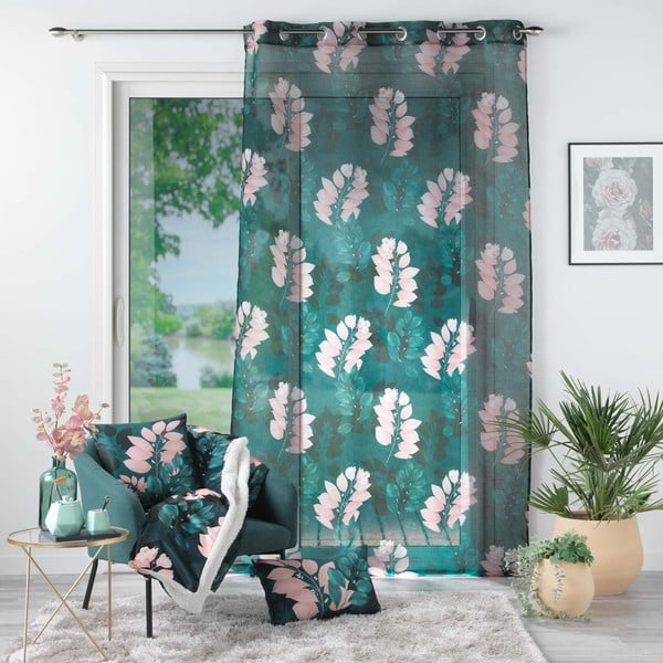 Tenda in voile verde scuro 140x280 cm Belline - douceur d'intérieur-image-2