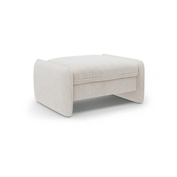 Poggiapiedi color crema con rivestimento in ciniglia Georgia – Micadoni 