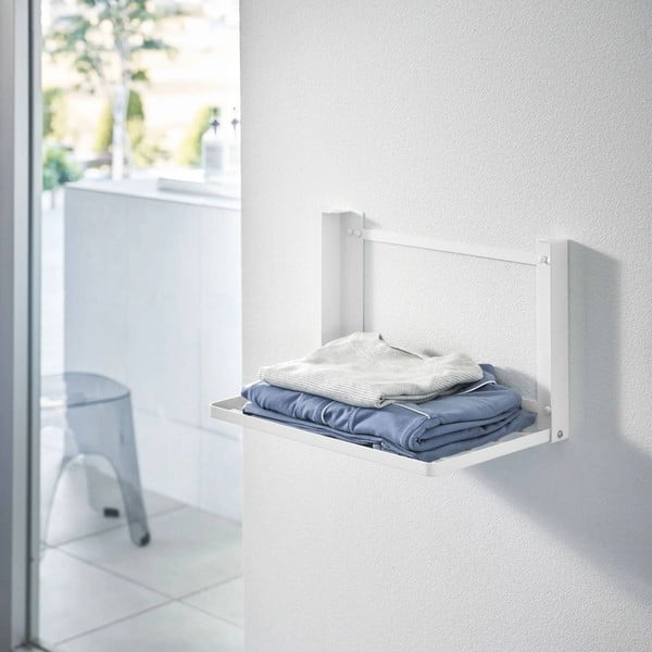 Mensola da bagno da parete bianco opaco in acciaio Tower – YAMAZAKI-image-2