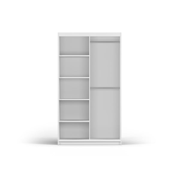 Armadio bianco con specchio e ante scorrevoli 122x215 cm Lisburn - Cosmopolitan Design-image-3