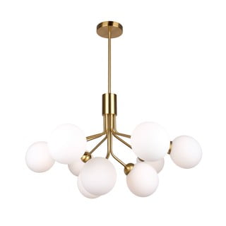 Lampada a sospensione di colore bianco-oro , altezza 102 cm Musa - SULION