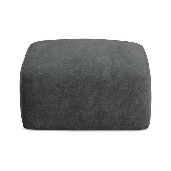 Poggiapiedi grigio scuro con rivestimento in ciniglia Leila – Makamii