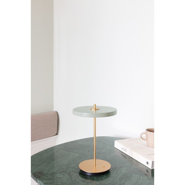 Lampada da tavolo dimmerabile a LED verde chiaro con paralume in metallo (altezza 31 cm) Asteria Move - UMAGE-image-1