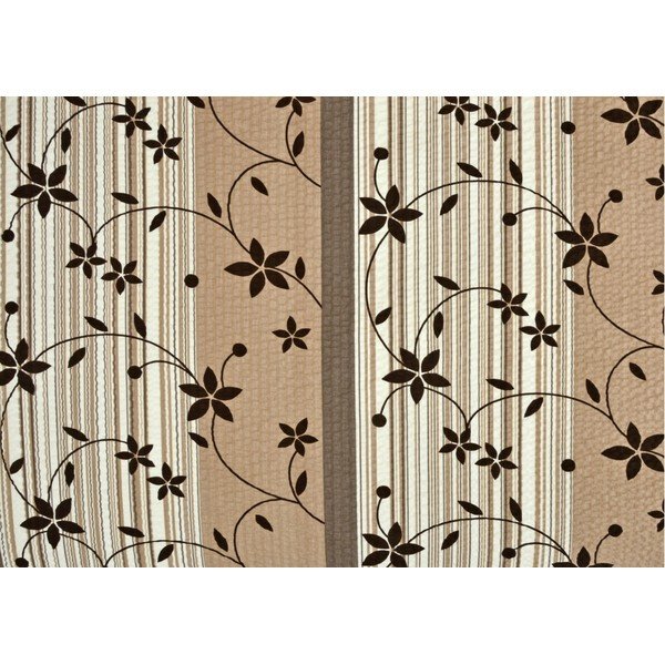 Biancheria da letto singola in crêpe esteso marrone e beige 140x220 cm Flowers - Unknown-image-1