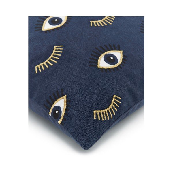 Federa decorativa in cotone blu, 50 x 50 cm Observe - Westwing Collection-image-1