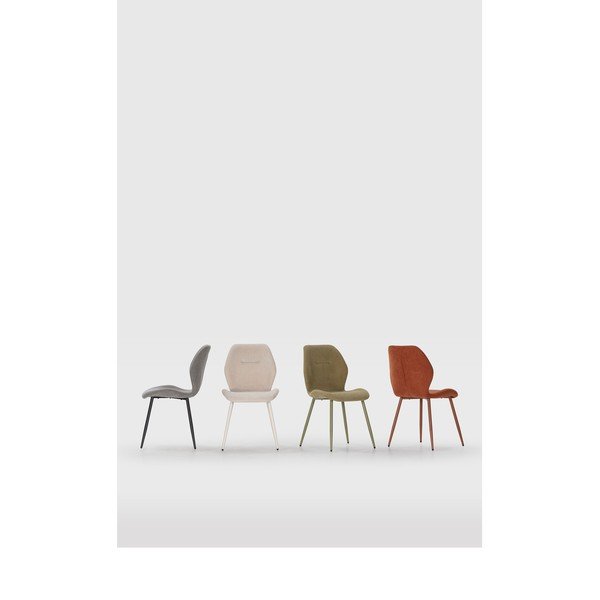 Sedie da pranzo in set color terracotta in imbottito 4 pz Ansu – Marckeric-image-1