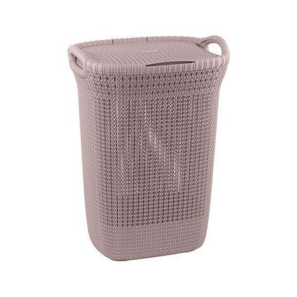 Cesto per la biancheria Hamper rosa chiaro, 57 l Knit - Curver