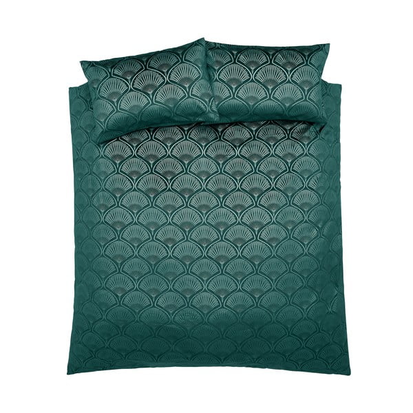 Biancheria verde per letto matrimoniale 200x200 cm Art Deco Pearl - Catherine Lansfield-image-2