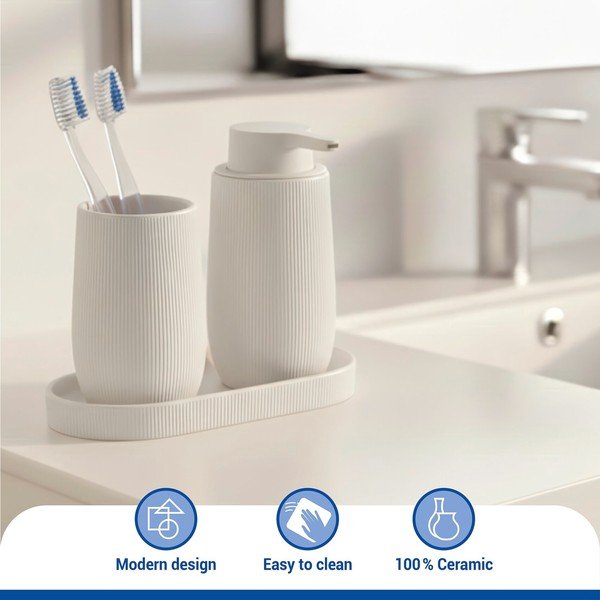 Organizer da bagno color crema in ceramica Fablo – Wenko-image-4