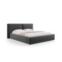 Letto matrimoniale imbottito in grigio scuro in velluto con contenitore con rete inclusa 180x200 cm Arendal – Cosmopolitan Design