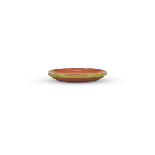 Piatto da dolce verde/arancione in gres ø 18 cm Duo – ONA-image-2