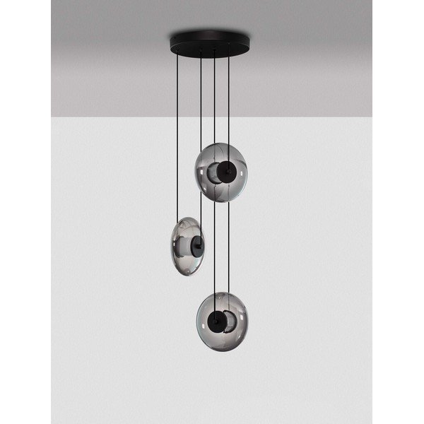 Lampadario LED nero opaco in vetro con intensità regolabile ø 35 cm Ballet – Nova Luce-image-3