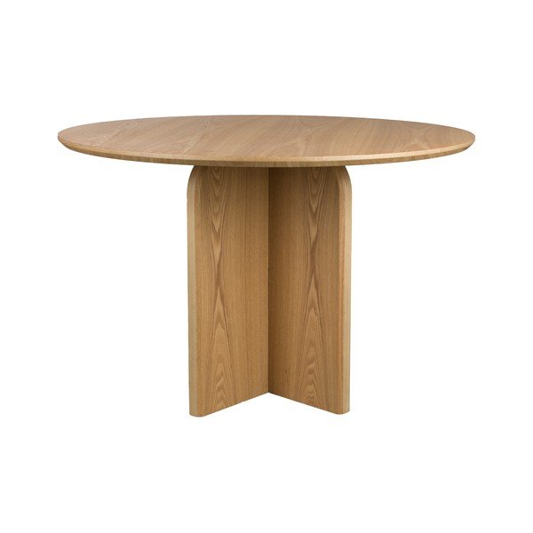 Tavolo da pranzo rotondo con effetto rovere ø 120 cm Laurent – White Label-image-2