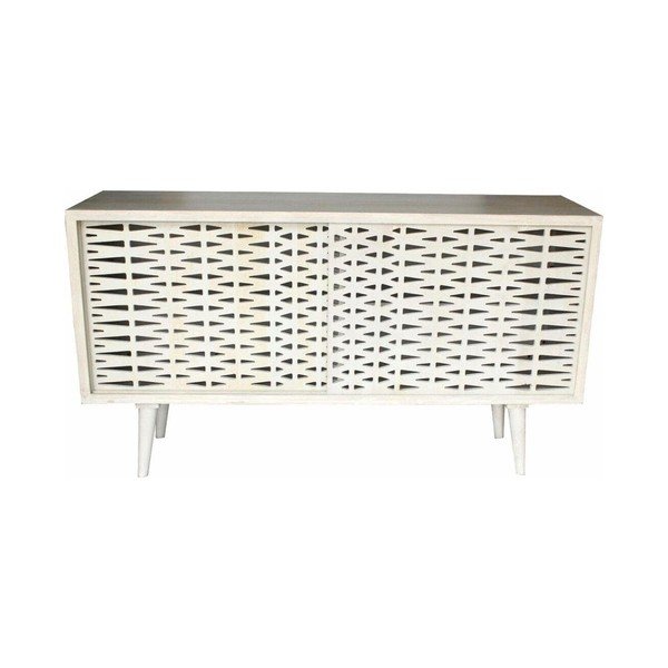 Cassettiera in legno di mango bianco Ruskin - Støraa