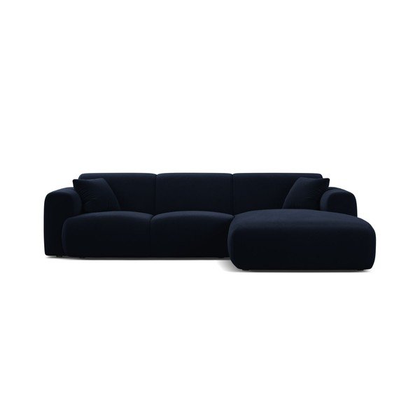 Divano angolare blu scuro (con penisola a destra/con chaise lounge) con rivestimento in velluto Molino – Micadoni -image-2