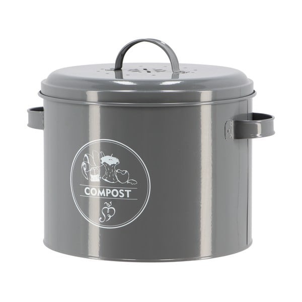 Contenitore grigio per rifiuti compostabili 6,3 l Secret Du Potager - Esschert Design-image-1