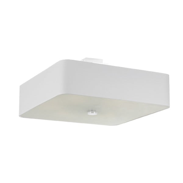 Lampada da soffitto bianca con paralume in vetro-tessuto 55x55 cm Kortez - Nice Lamps
