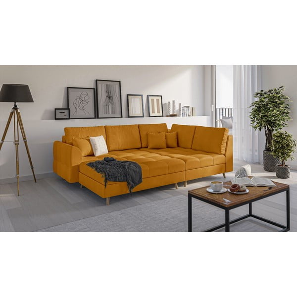 Poggiapiedi in colore senape Ariella - Ropez-image-3