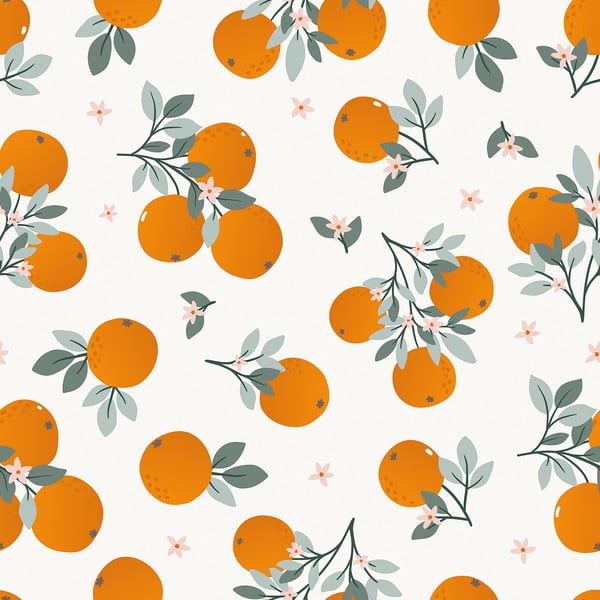 Carta da parati per bambini 10 m x 50 cm Tangerine - Lilipinso