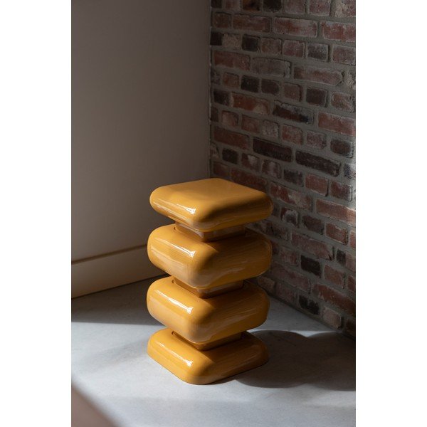 Tavolino in metallo 29x29 cm Stubby – Dutchbone-image-1